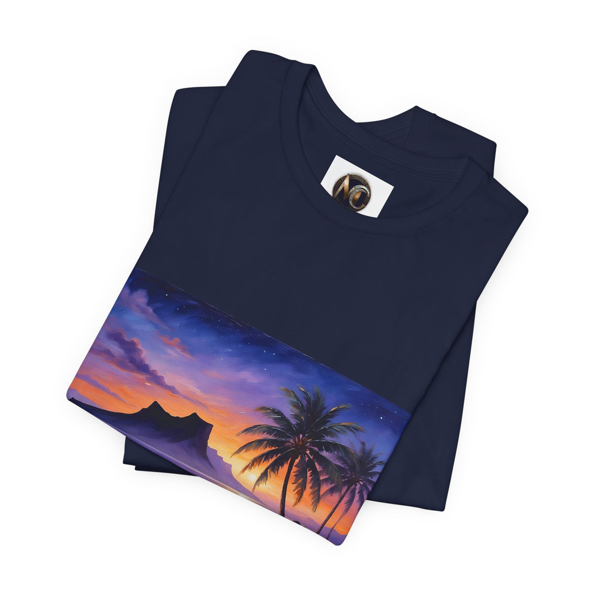 T-Shirt — Tropical Sunset Beach Print