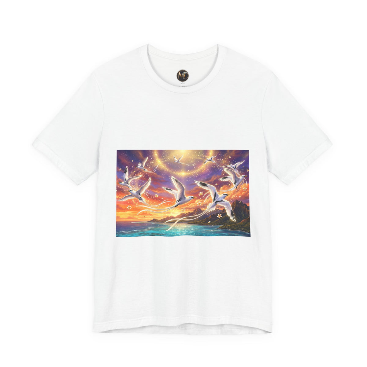 Sunset Pailles en queue Tee — Vibrant Ocean Sunset Beach T-Shirt