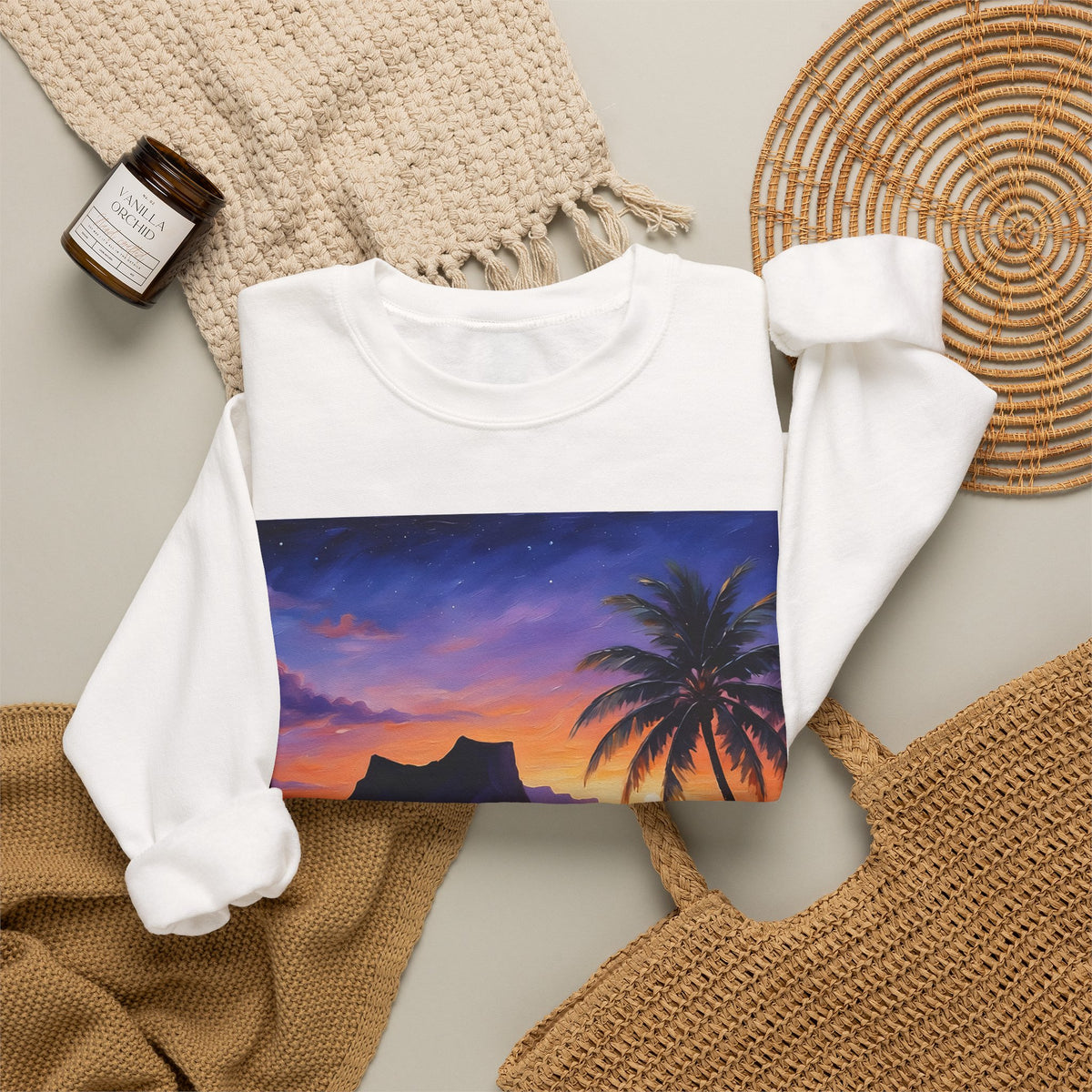 Tropical Sunset Sweatshirt – Palm Beach Sunset Crewneck