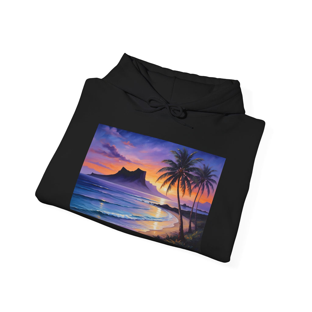 Sunset Beach Hoodie — Tropical Palm Sunset Graphic Sweatshirt