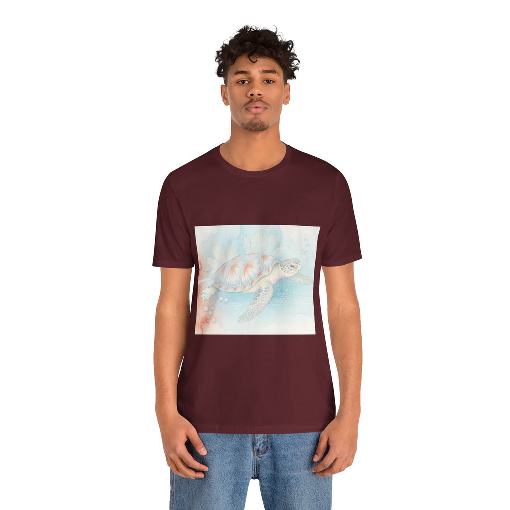 Sea Turtle Watercolor T-Shirt – Pastel Ocean Beach Tee