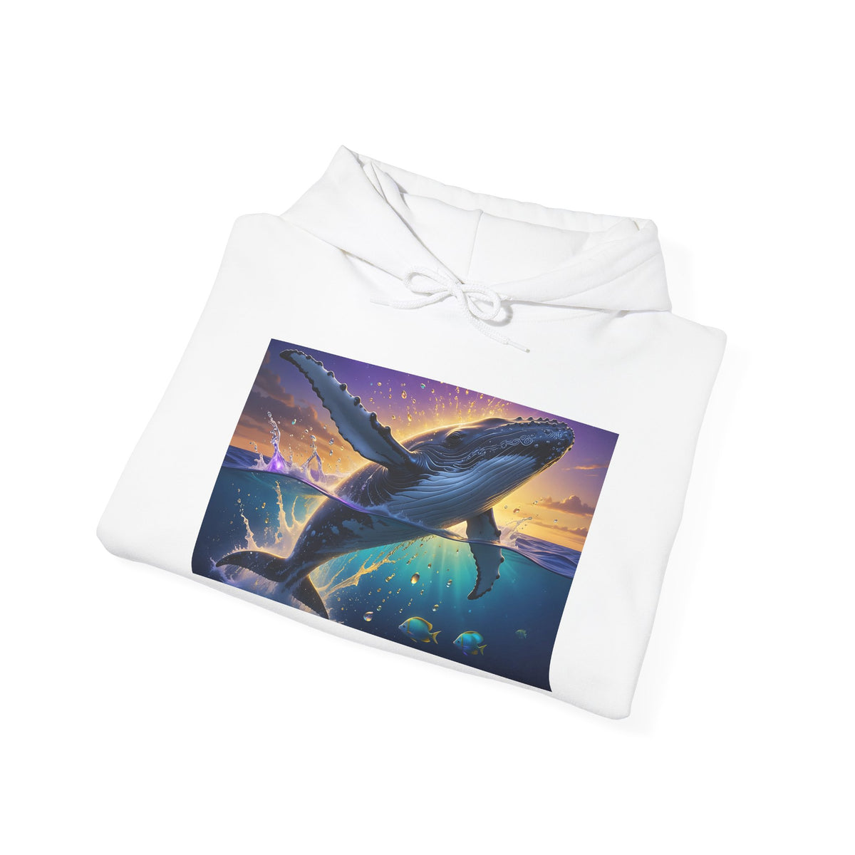 Mystic Whale Sunset Hoodie — Ocean Fantasy Graphic Pullover