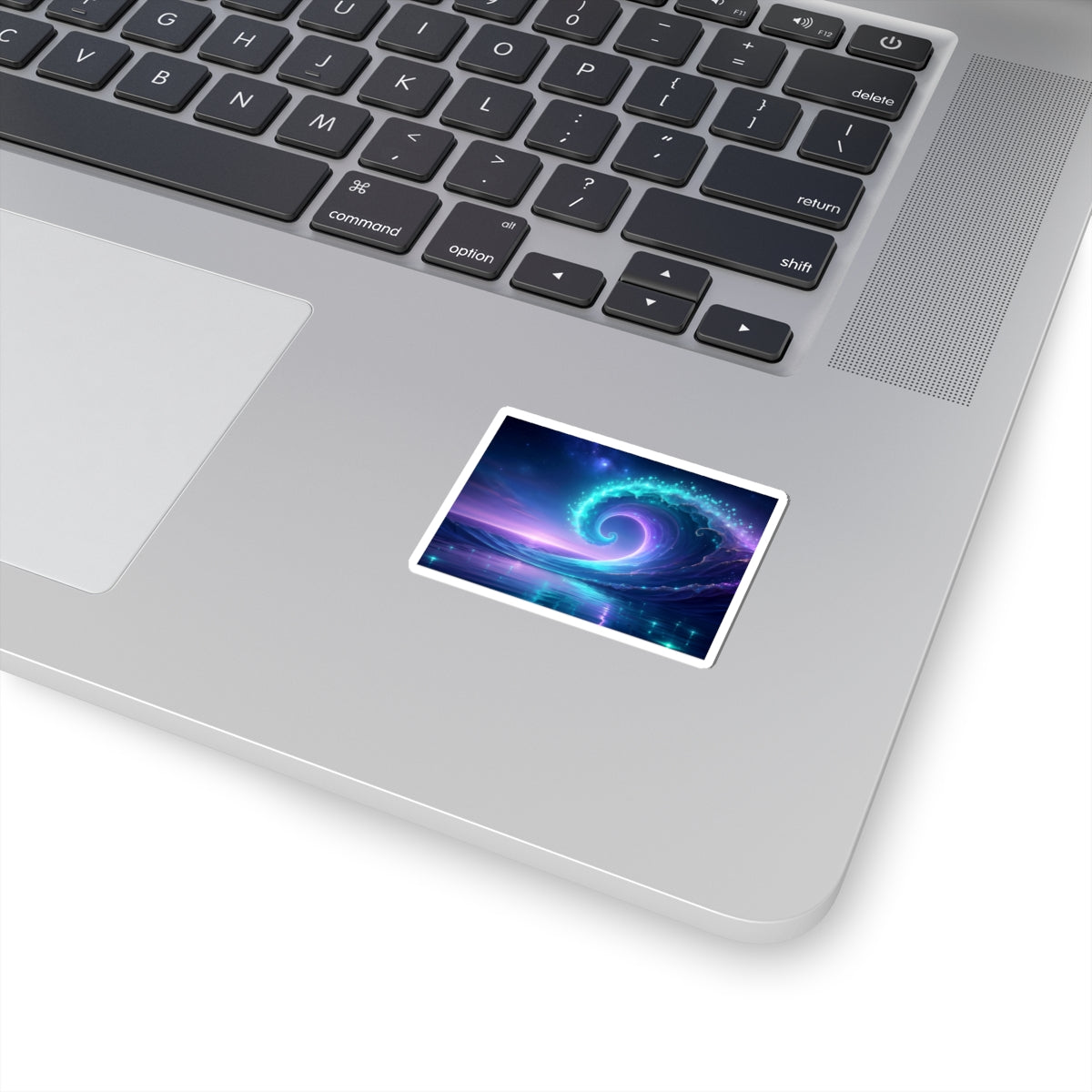 Mystic Ocean Wave Sticker — Neon Galaxy Surf Kiss-Cut Sticker