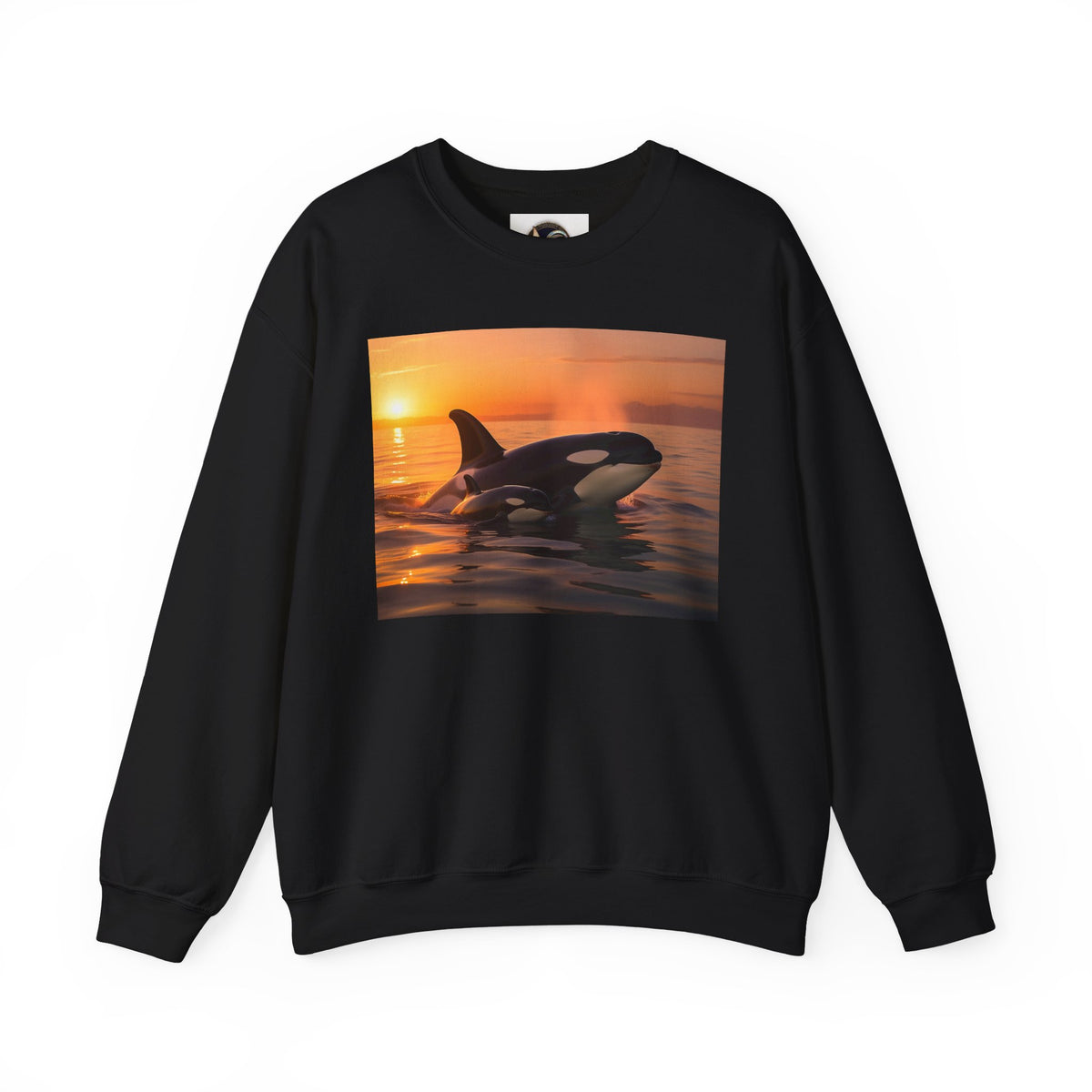 Orca Sunset Crewneck Sweatshirt — Killer Whale Photo Sweatshirt