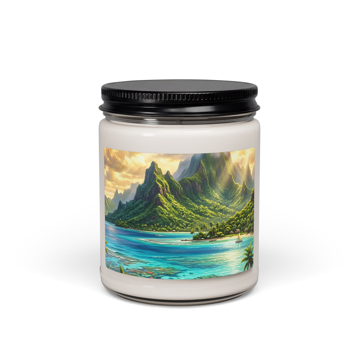 Tropical Beach Soy Candle — 9oz Scented Jar (Island Breeze)