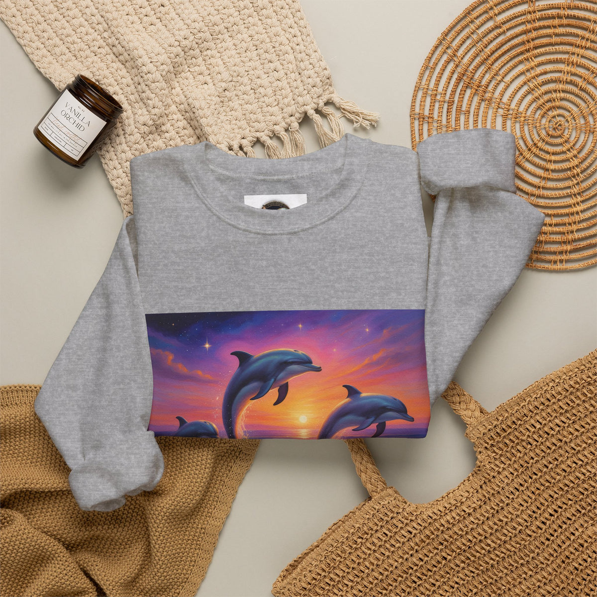 Dolphin Sunset Crewneck Sweatshirt