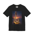 Fiery Hook Graphic Tee — Flaming Fishing Hook Sunset T-Shirt