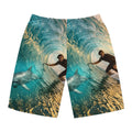 Surfer & Dolphin Wave Men's Board Shorts – All-Over Ocean Print