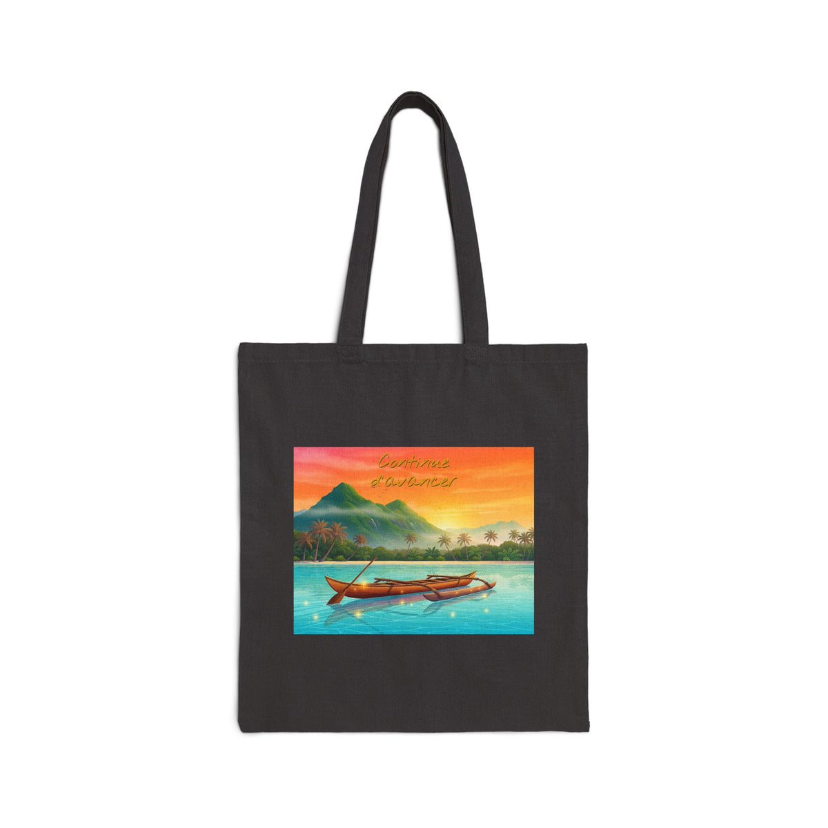 Tote Bag — Tropical Sunset Boat Canvas Tote