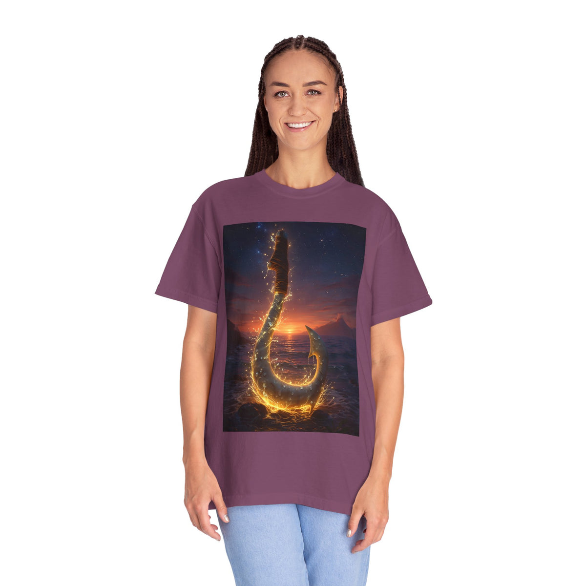 Fishing Hook Fire Graphic T-Shirt