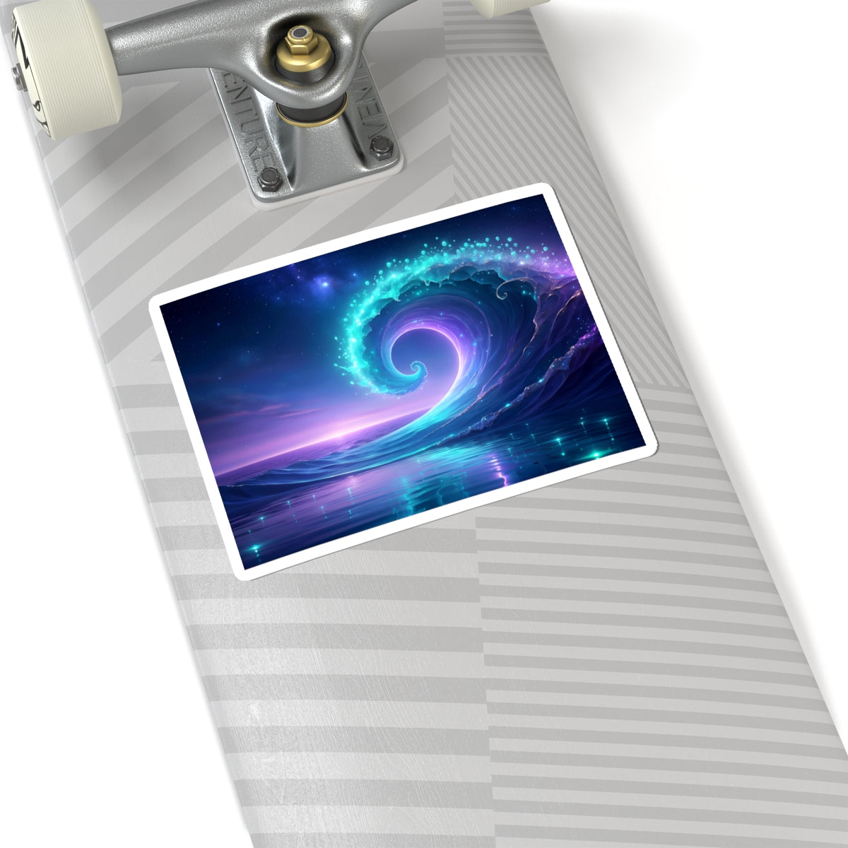Mystic Ocean Wave Sticker — Neon Galaxy Surf Kiss-Cut Sticker