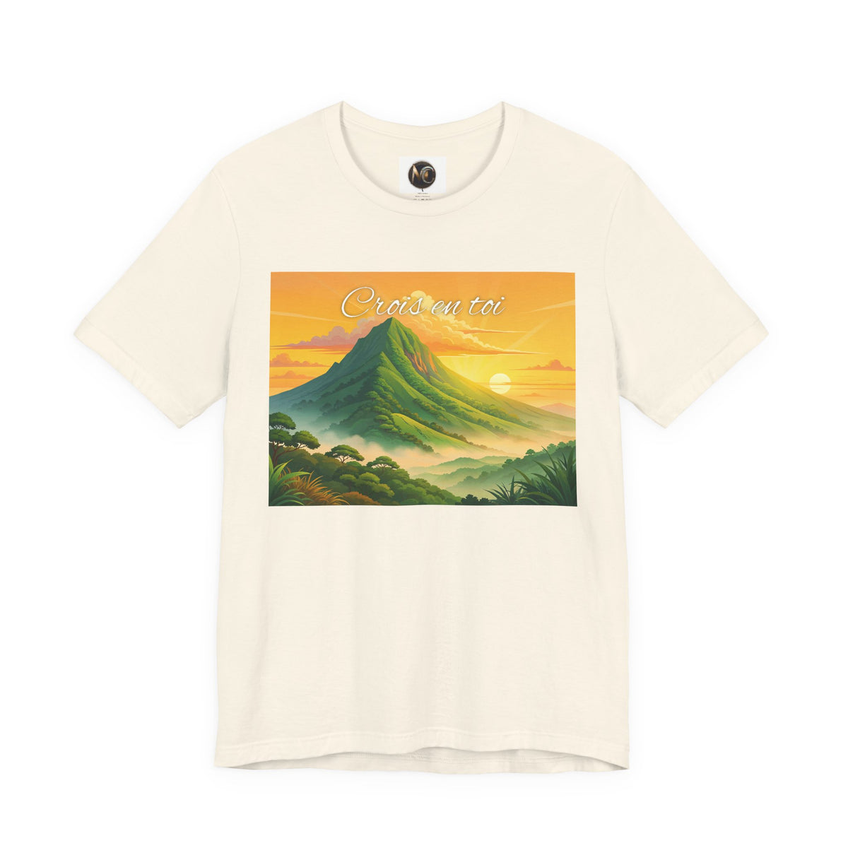 Sunrise Mountain Graphic Tee — 'Good Morning' Scenic Nature T-Shirt