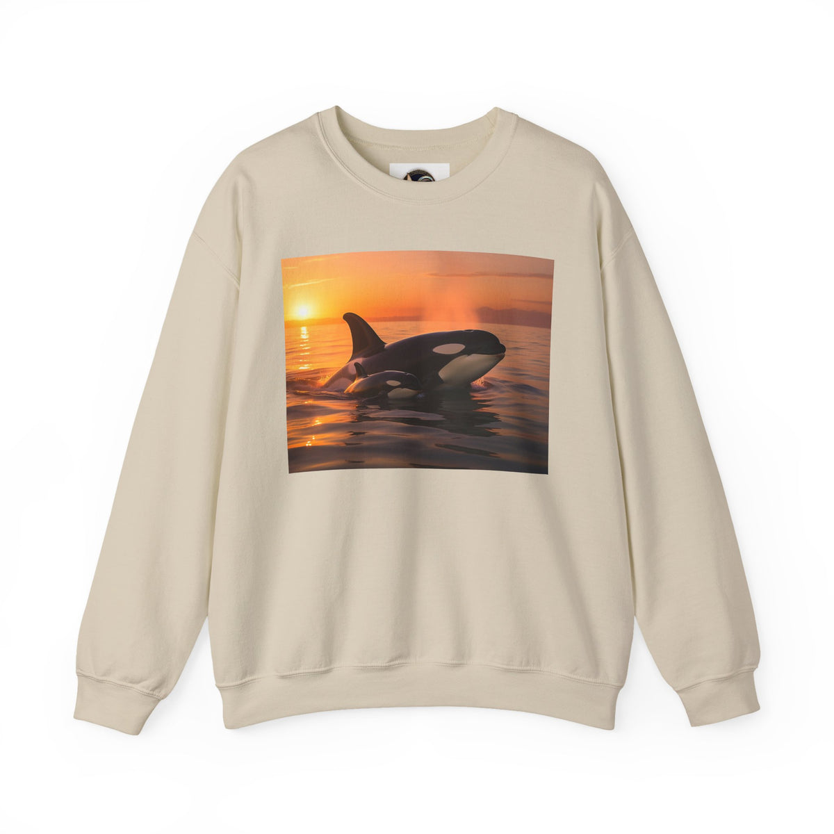 Orca Sunset Crewneck Sweatshirt — Killer Whale Photo Sweatshirt