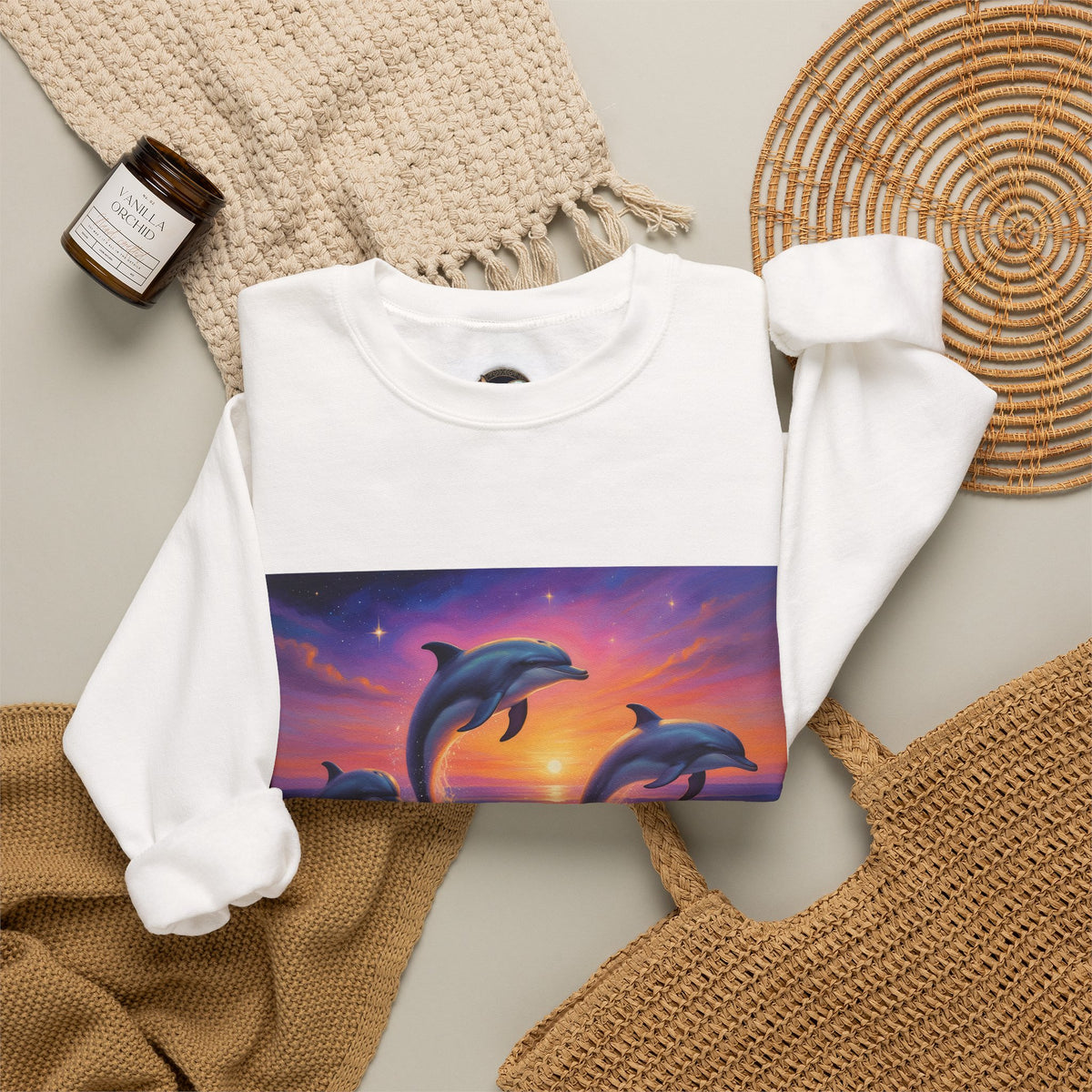Dolphin Sunset Crewneck Sweatshirt