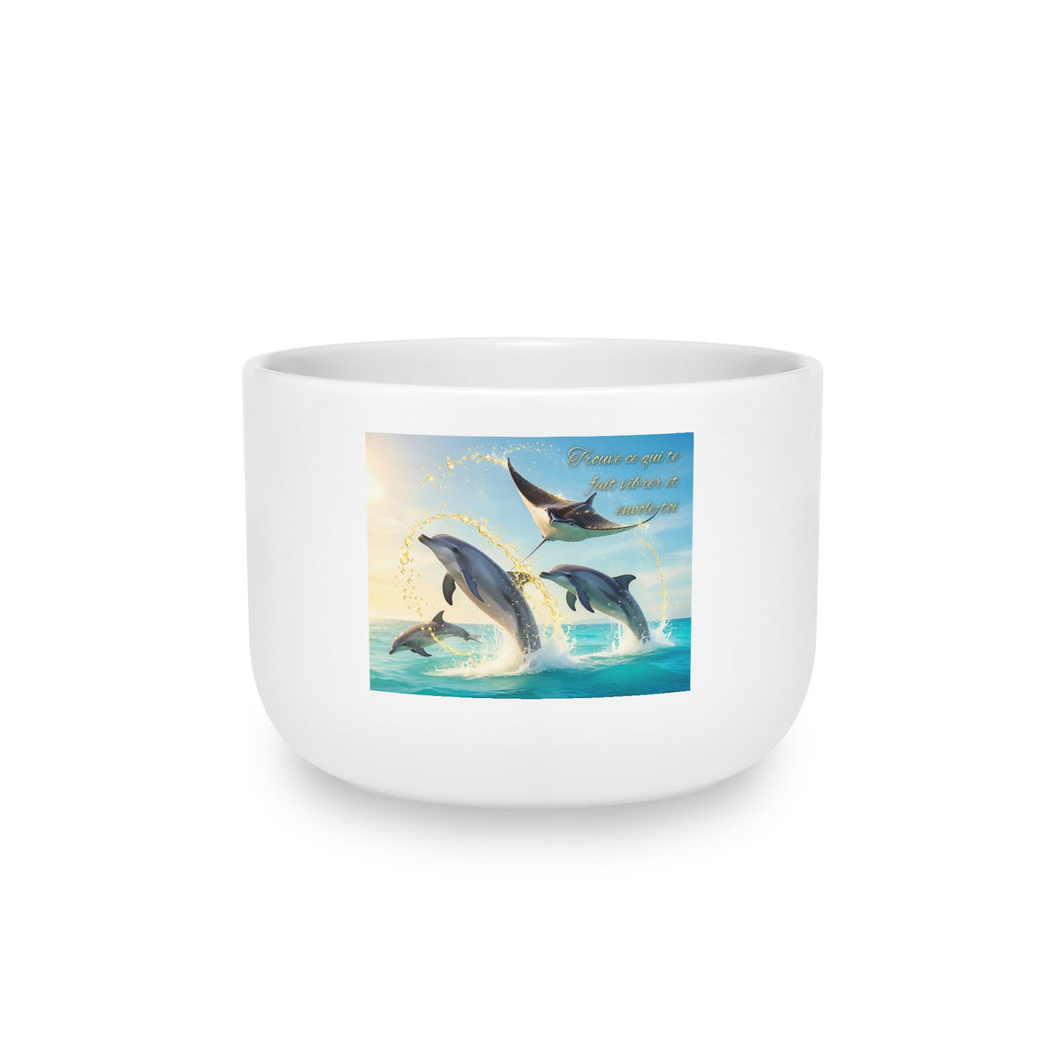 Dolphin & Manta Ocean Scene 25oz Ceramic Latte Mug