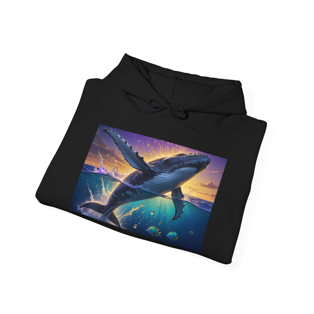 Mystic Whale Sunset Hoodie — Ocean Fantasy Graphic Pullover