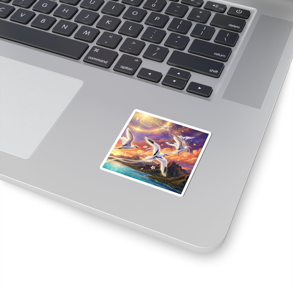 Pailles en queue at Sunset Kiss-Cut Sticker — Dreamy Ocean Sunset Wildlife Decal