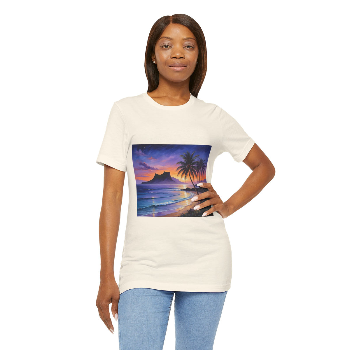 T-Shirt — Tropical Sunset Beach Print
