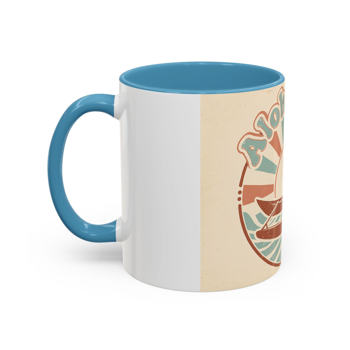 Aloha Nui Coffee Mug — Retro Hawaiian Canoe Sunset Accent Mug (11/15oz)