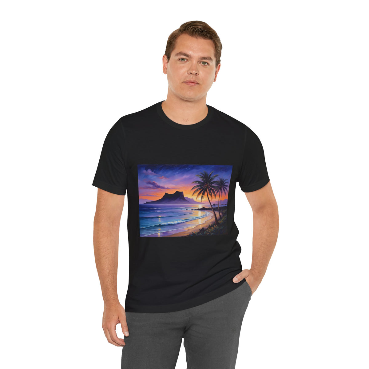 T-Shirt — Tropical Sunset Beach Print