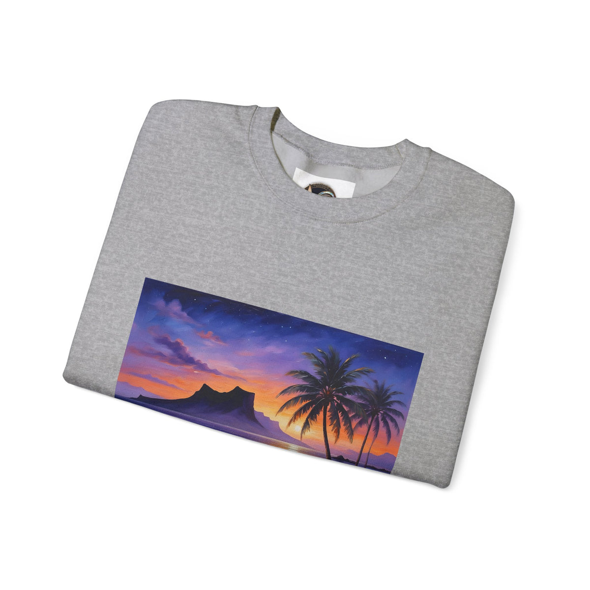 Tropical Sunset Sweatshirt — Hawaiian Beach Scene Crewneck