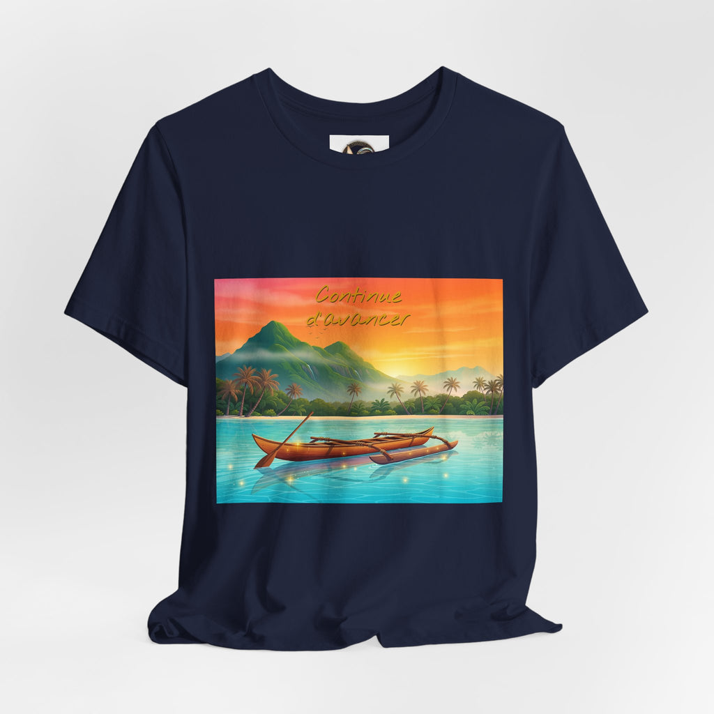 Sunset Longtail Boat Tee — Tropical Beach Graphic T-Shirt