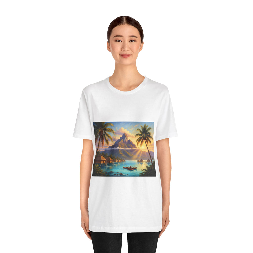 Tropical Sunset T-Shirt — Island Lagoon Scenic Tee