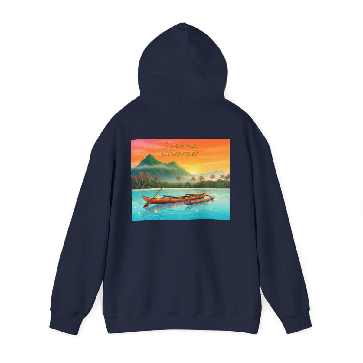 Tropical Sunset Hoodie — Scenic Boat & Island Print