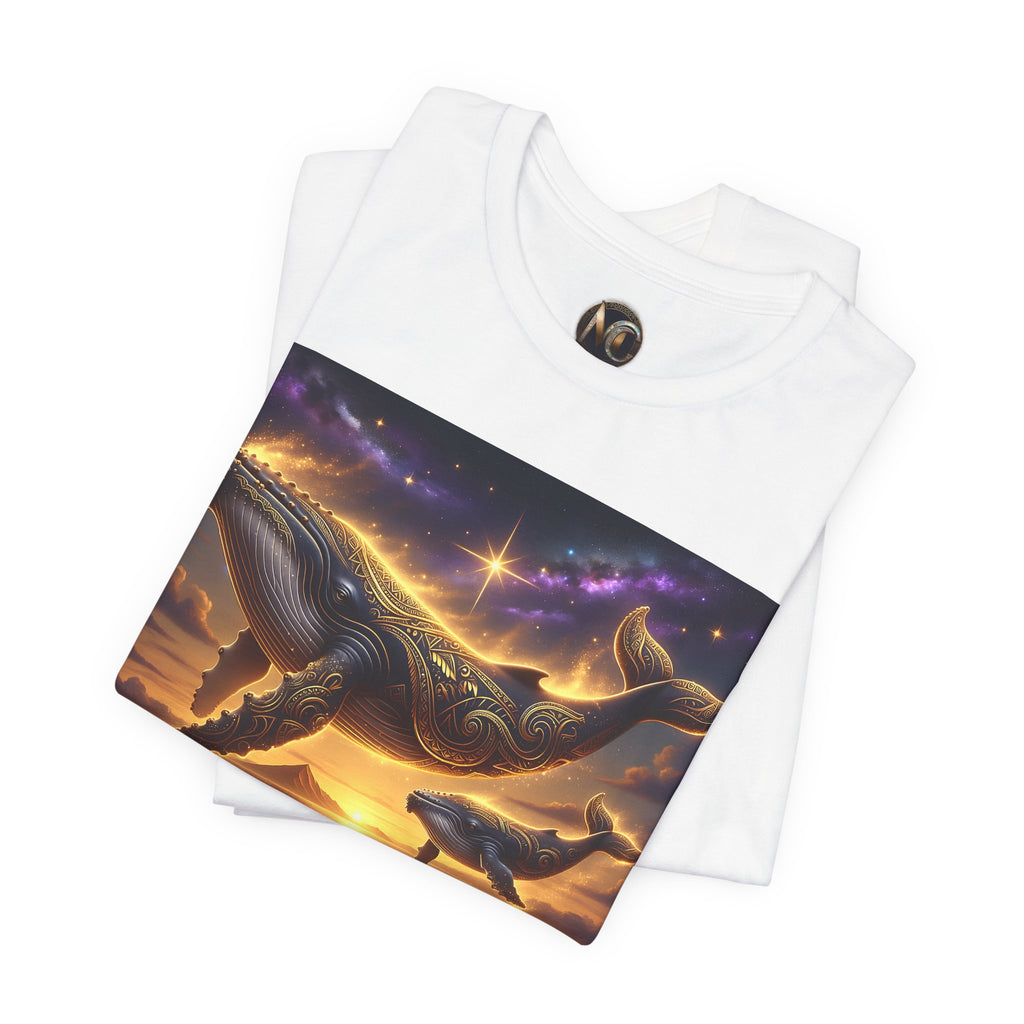 Sunset Whale Family T‑Shirt — Ocean Whale Scene Tee