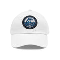 Dolphin Wave Dad Hat — Leather Patch Baseball Cap