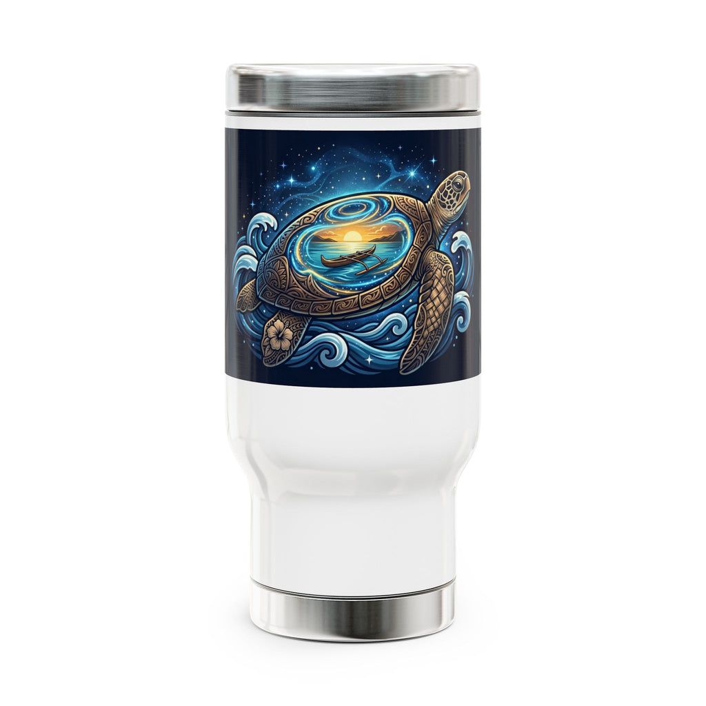Sea Turtle Galaxy Travel Mug — Stainless Steel 14oz Insulated Coffee Tumbler