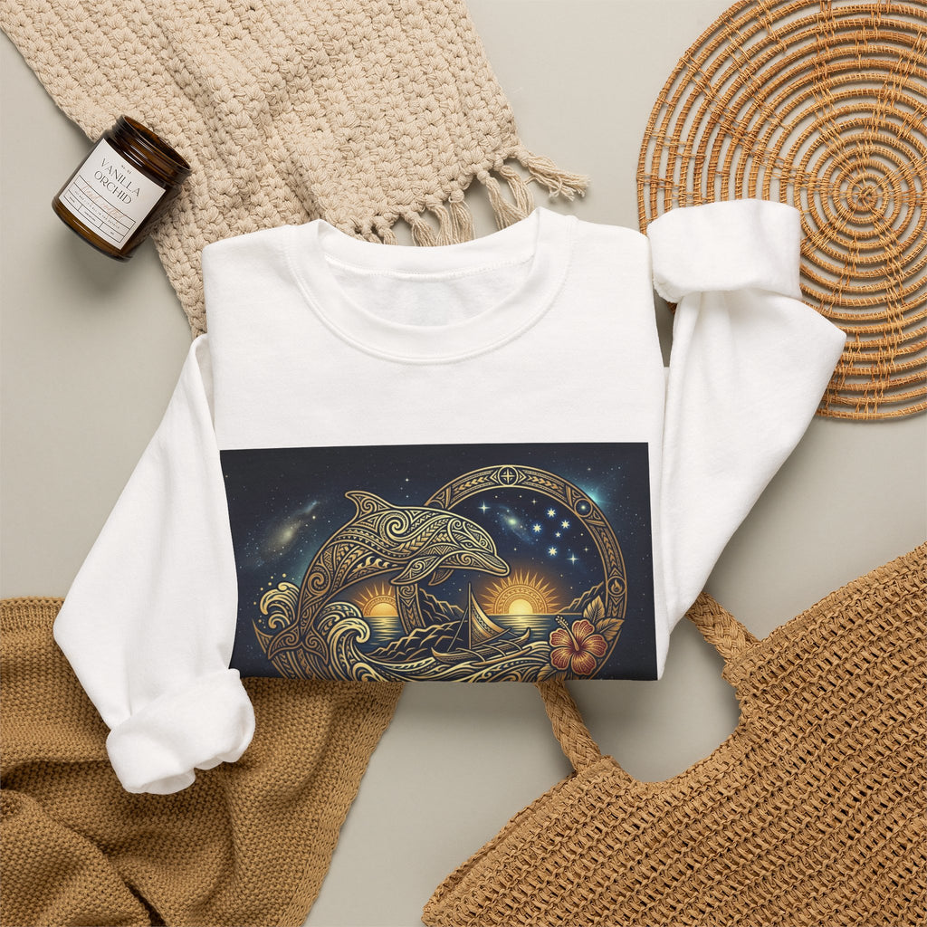 Celestial Whale Crewneck Sweatshirt — Cosmic Ocean Art