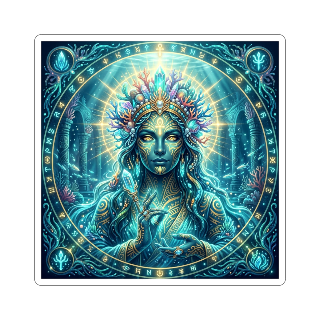 Mystic Sea Goddess Sticker — Ocean Oracle Kiss-Cut Vinyl Decal