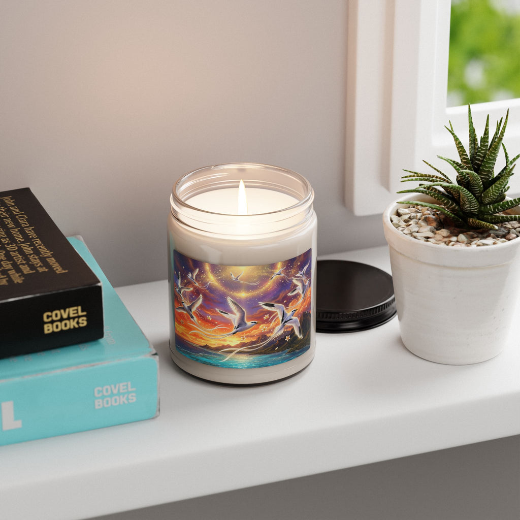 Seaside Sunrise Soy Candle — 9oz Aromatherapy Jar with Soaring Seagulls