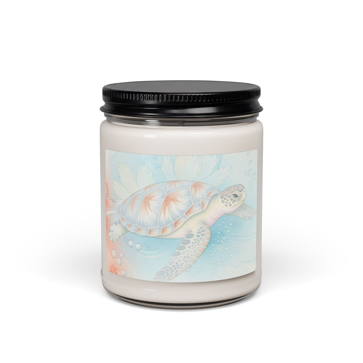 Sea Turtle Scented Soy Candle — 9oz Coastal Aromatherapy Candle (Ocean Breeze)