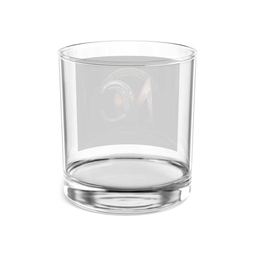 10oz Whiskey Rocks Glass with Elegant Gold NC Monogram — Classic Barware Gift
