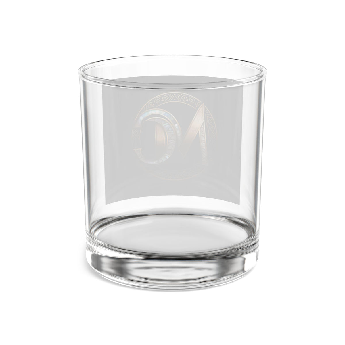 10oz Whiskey Rocks Glass with Elegant Gold NC Monogram — Classic Barware Gift