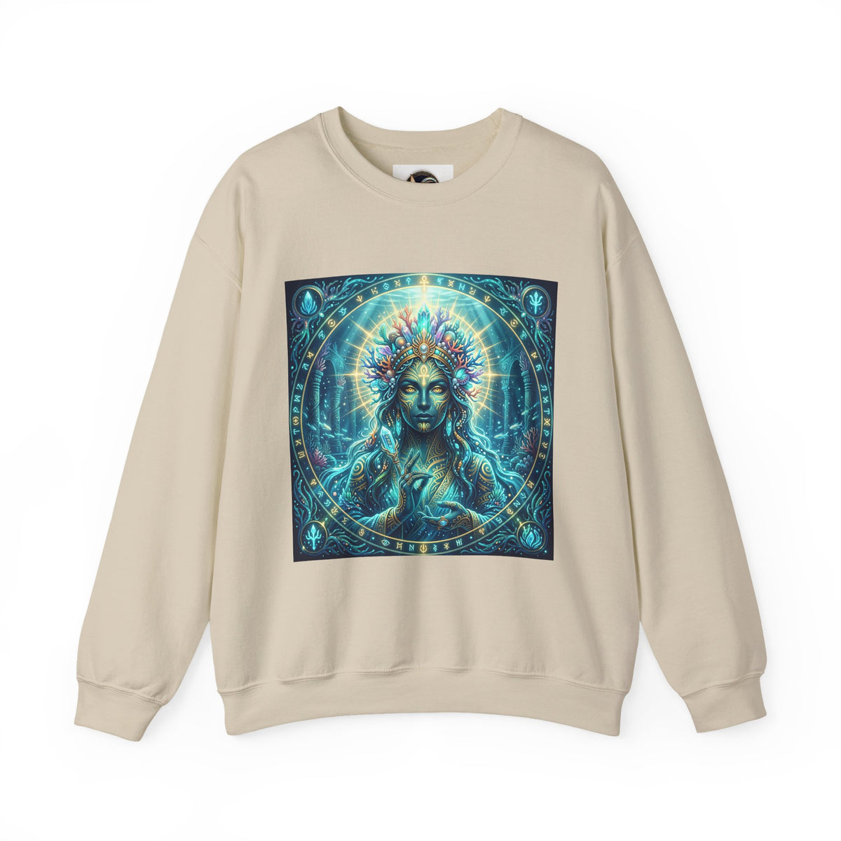 Mystic Goddess Crewneck Sweatshirt — Neon Spiritual Art Pullover