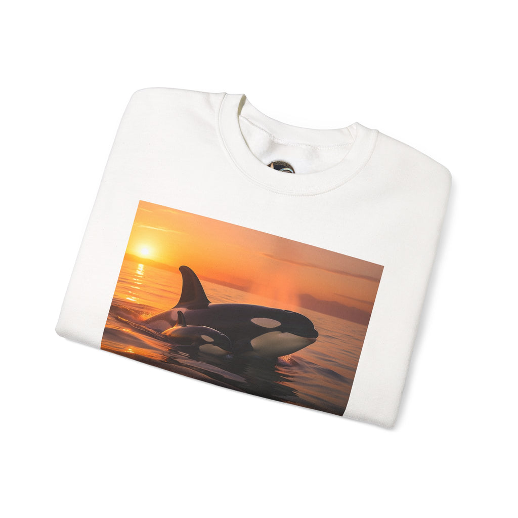 Orca Sunset Crewneck Sweatshirt — Killer Whale Photo Sweatshirt