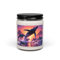 Whale Sunset Soy Candle — 9oz Scented Jar (Ocean Breeze)