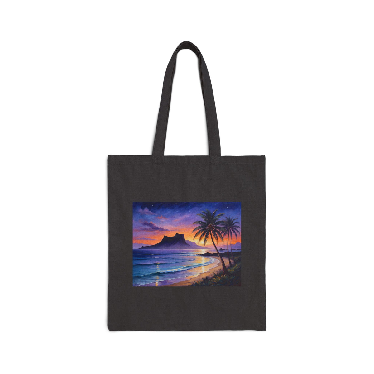 Tote Bag - Tropical Sunset Beach Scene Canvas Tote