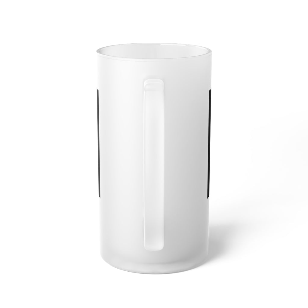 Frosted Glass Beer Mug — Nautical Celtic Whale Sunrise Design