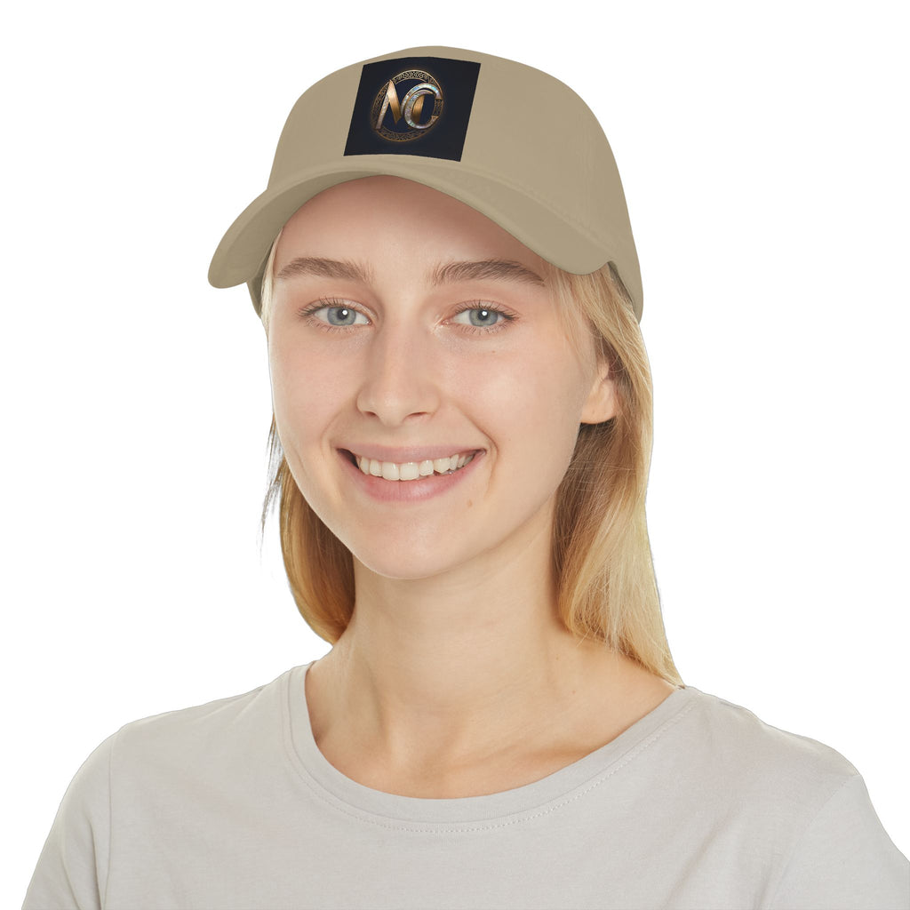 Low-profile baseball cap with gold and pearl emblem—bold minimalist hat