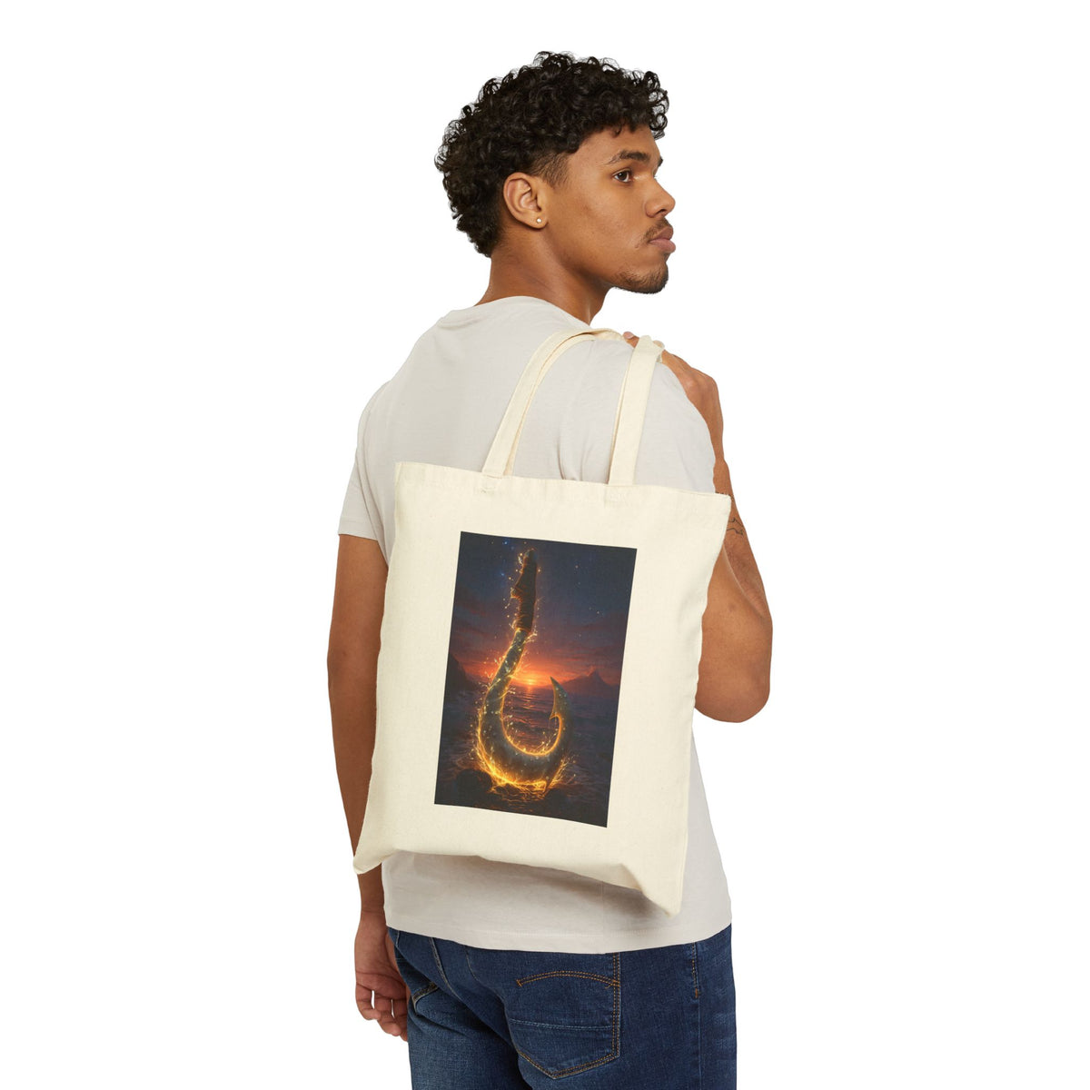 Dragon Rising Cotton Canvas Tote — Fiery Fantasy Bookbag