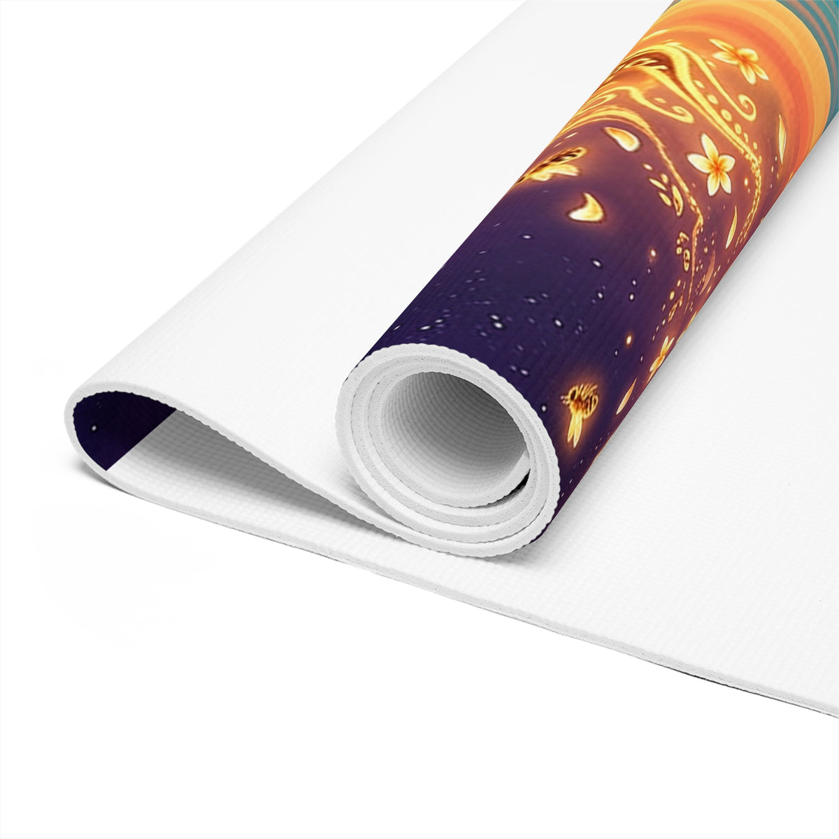 Celestial Pacific Woman Foam Yoga Mat — Sunset Ocean Meditation Mat