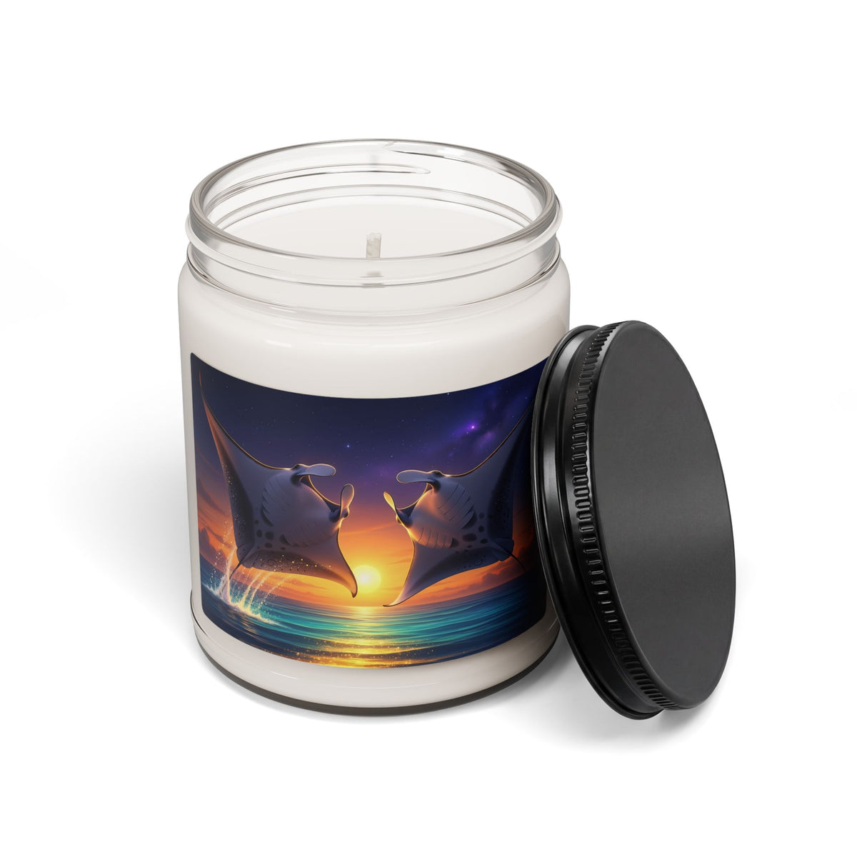 Manta Ray Sunset Scented Soy Candle — 9oz Ocean Meditation Jar