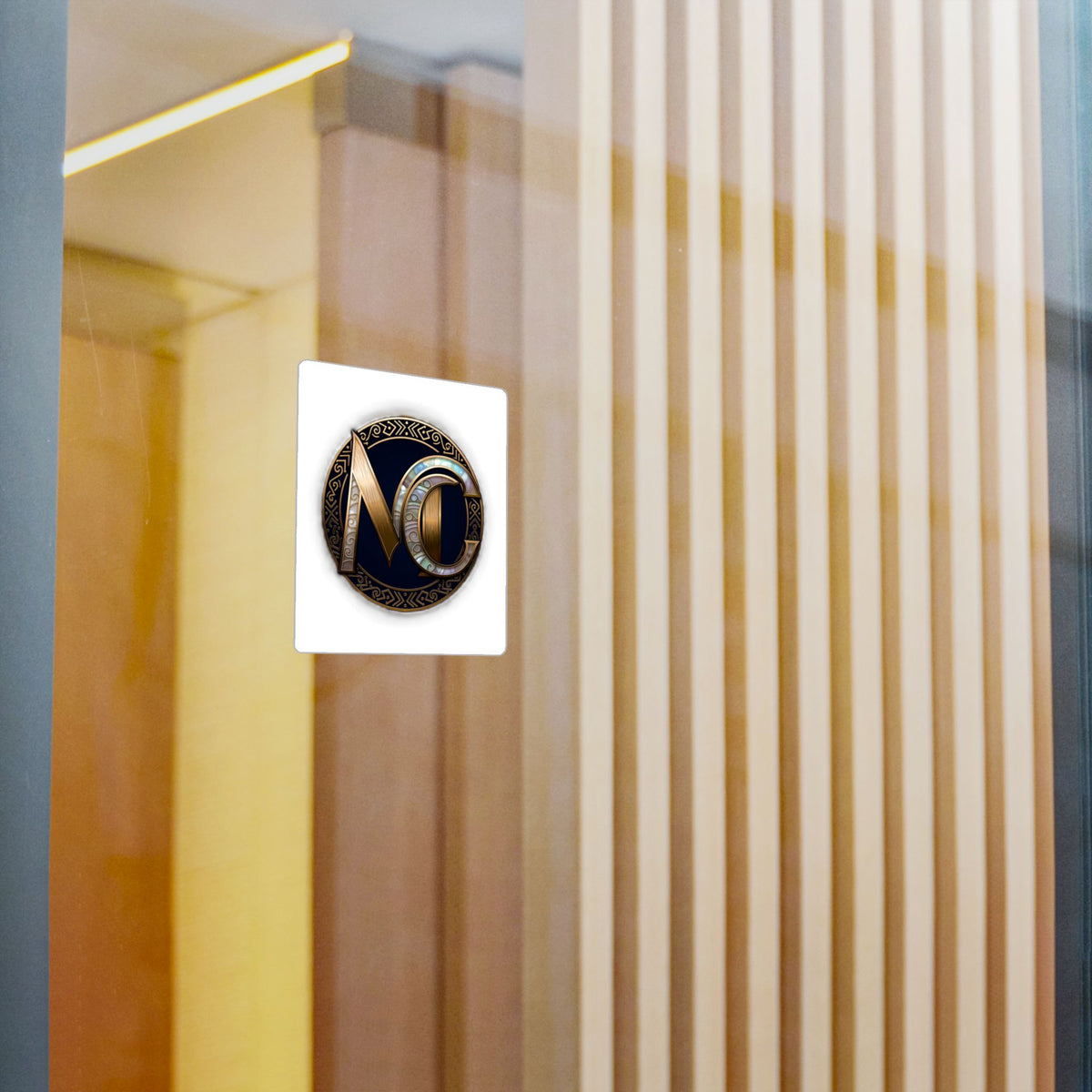 Monogram NC Gold Emblem Kiss-Cut Vinyl Sticker
