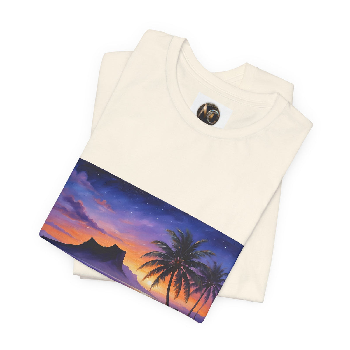 T-Shirt — Tropical Sunset Beach Print
