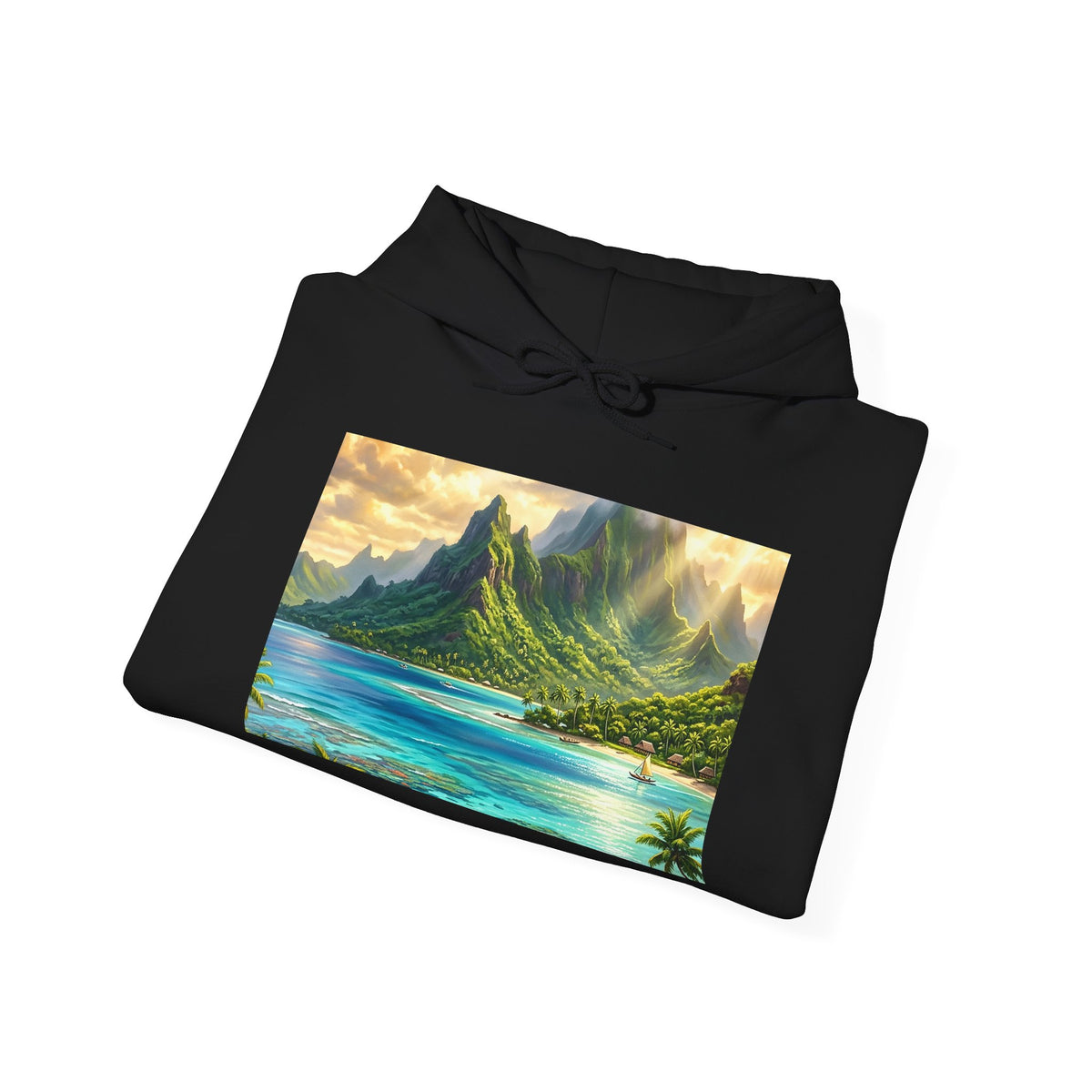 Tropical Beach Hoodie – Scenic Island Sunset Pullover