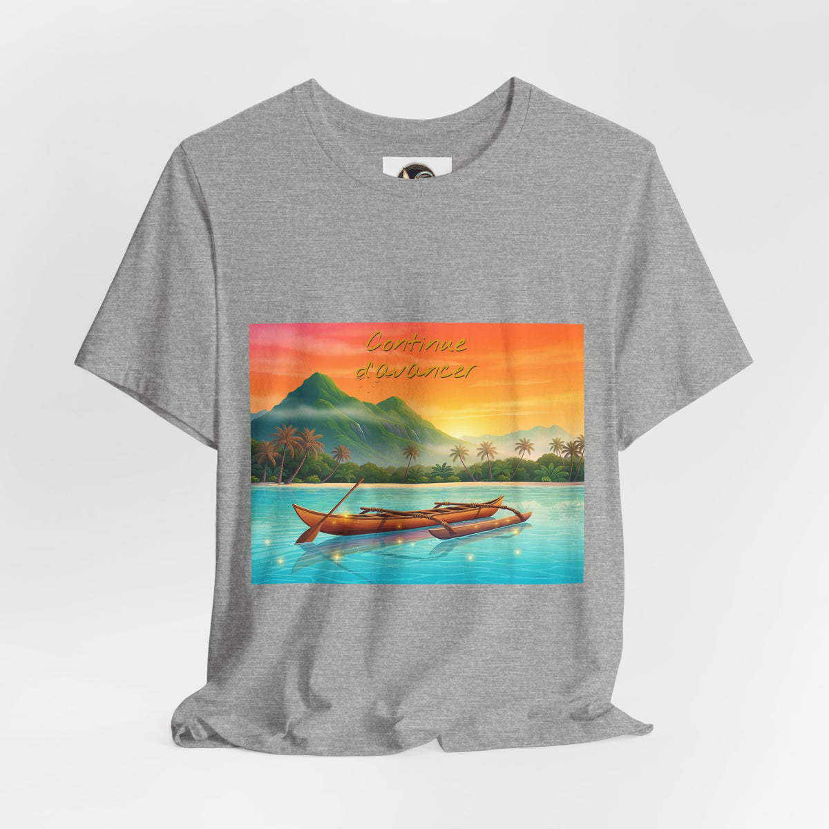 Sunset Longtail Boat Tee — Tropical Beach Graphic T-Shirt